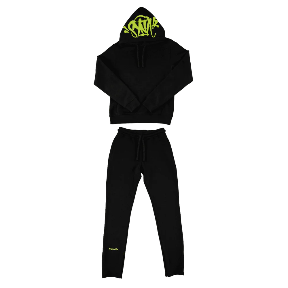 Syna Linen Tracksuit Black/Green