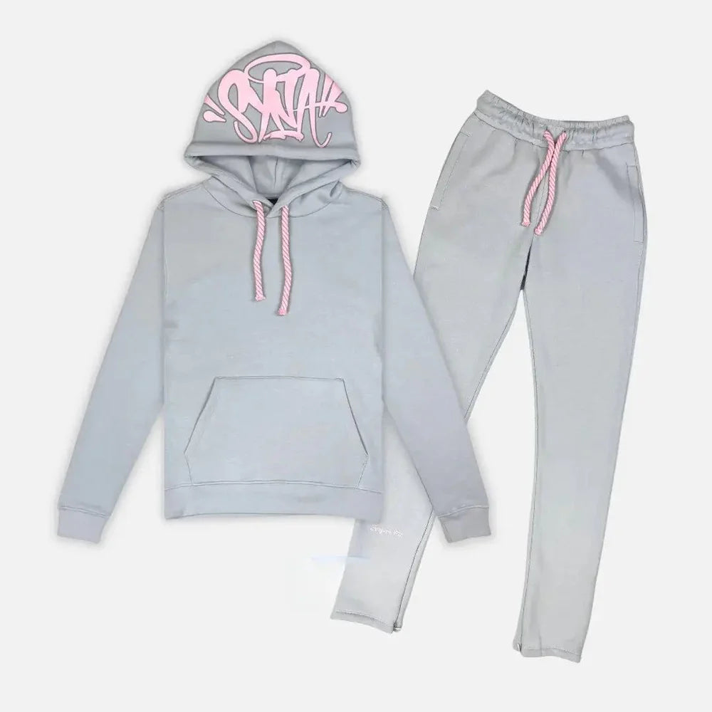 Syna Linen Tracksuit Pink/Grey