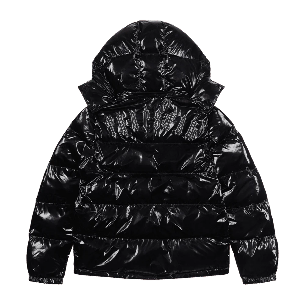 Trapstar Irongate Detachable Hooded Puffer Jacket Shiny Black