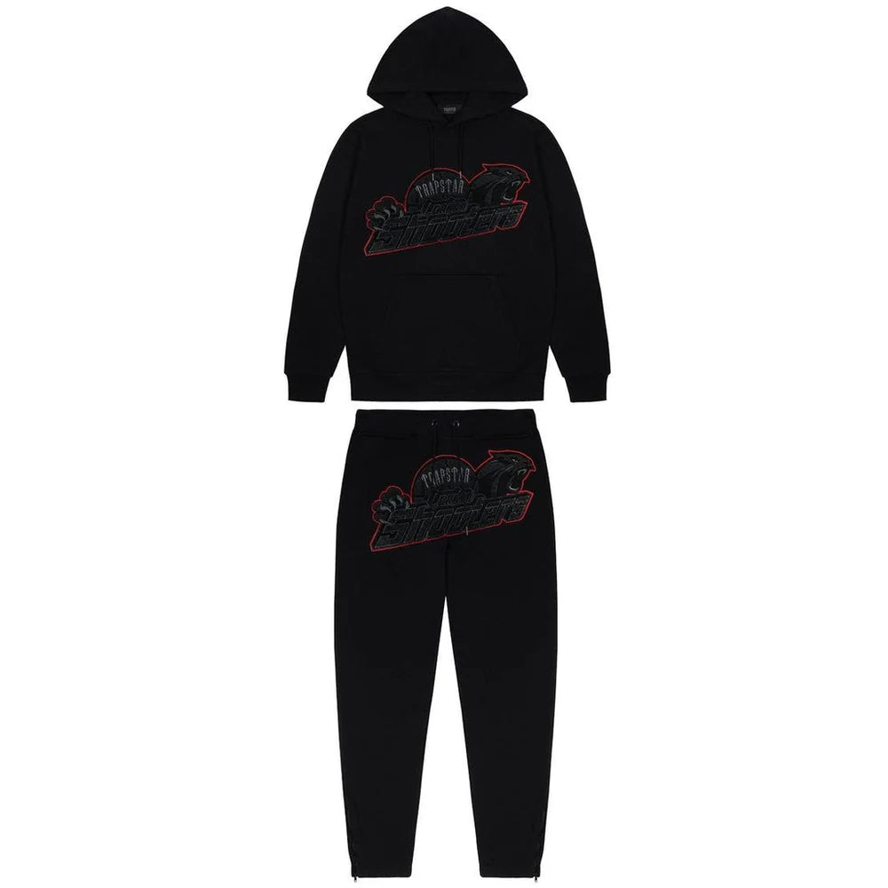 Trapstar Shooters Hooded Tracksuit Black/Red