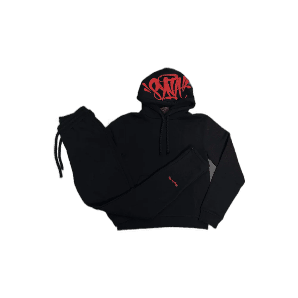 Syna Linen Tracksuit Black/Red