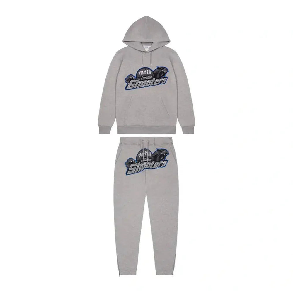 Trapstar Shooters Hooded Tracksuit Grey/Blue
