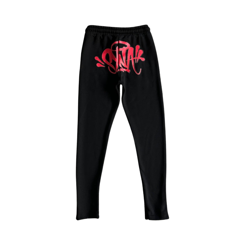 Syna Linen Tracksuit Black/Red
