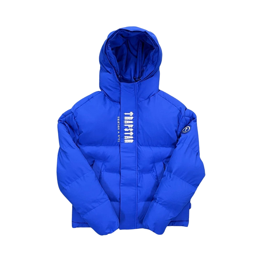 Trapstar Decoded Hooded Puffer Jacket 2.0 Dazzling Blue