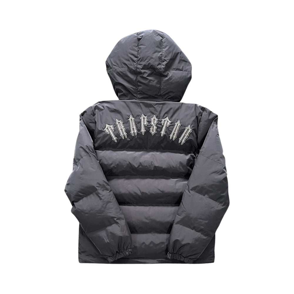Trapstar Dark Grey Irongate Detachable Hooded Puffer Jacket